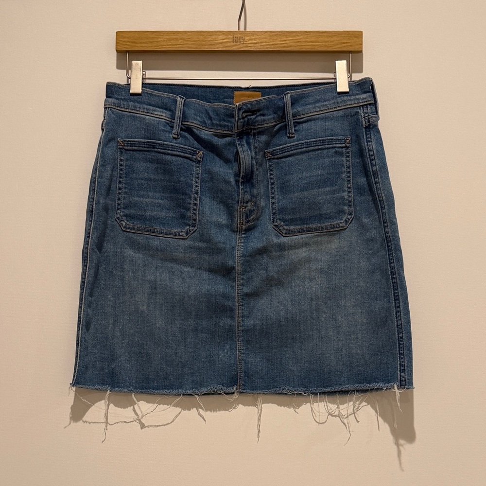 MOTHER Frayed Hem Blue Mini Skirt Size 30